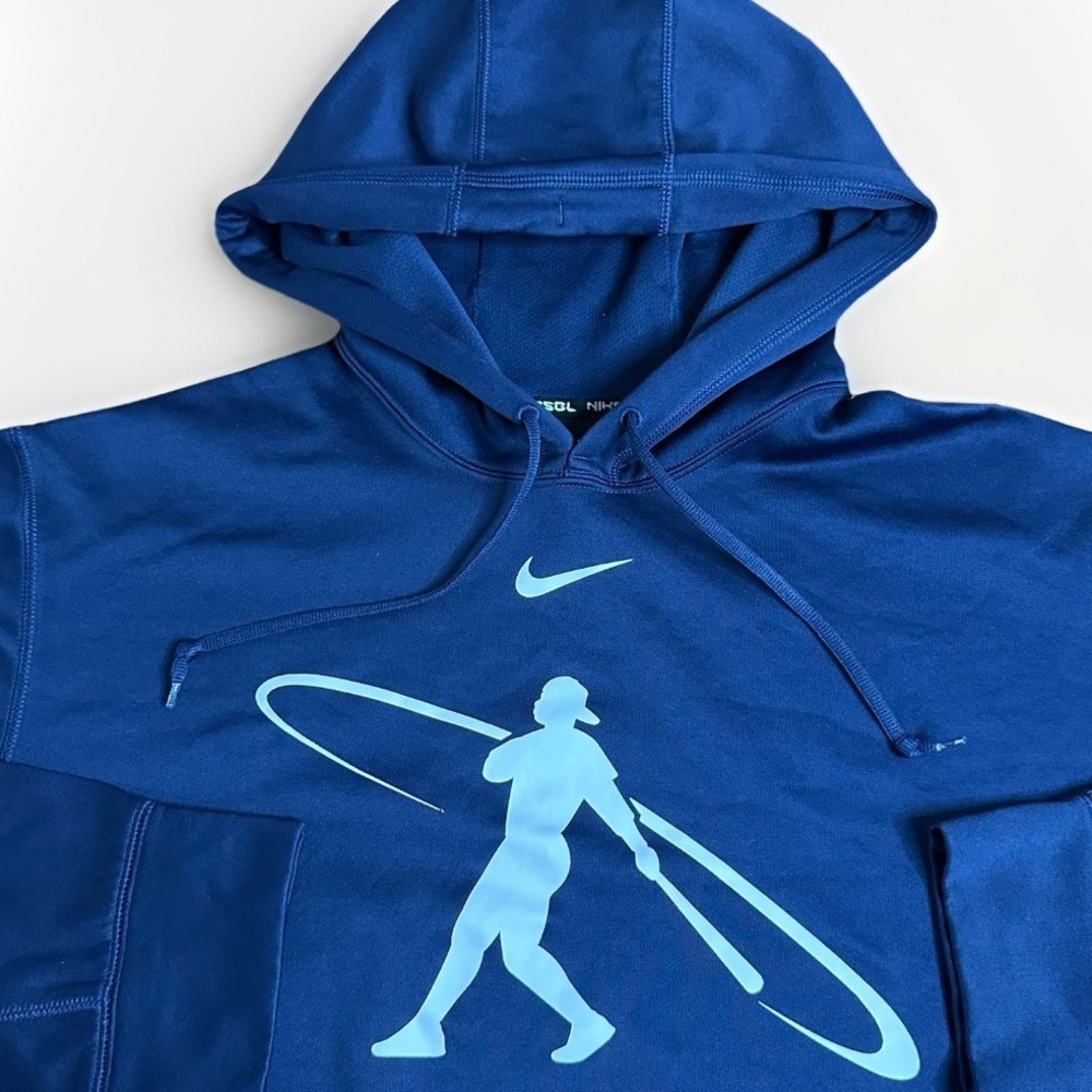 Vintage Nike BSBL Hoodie Mens XL Blue Ken Griffey Jr Baseball Swingman Y2K